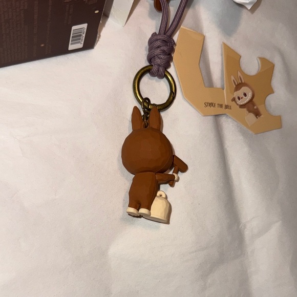 POP LAND Timber Workshop Labubu Strike The Bell Keychain - Picture 9 of 9